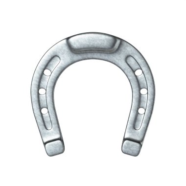Metal at nalı 3D görüntüleme beyaz arkaplanda izole edildi