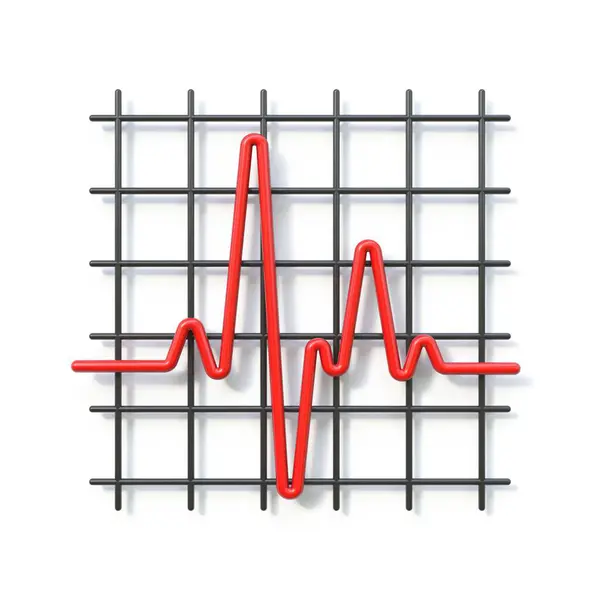 Ilustración Representación Línea Cardiograma Rojo Aislada Sobre Fondo Blanco Imagen De Stock