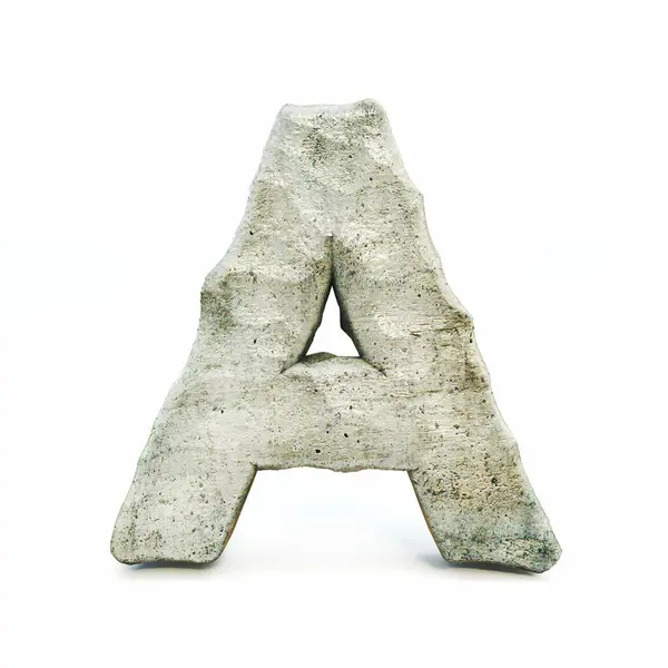 Stone Font Letter Eine Darstellung Auf Weißem Hintergrund lizenzfreie Stockfotos