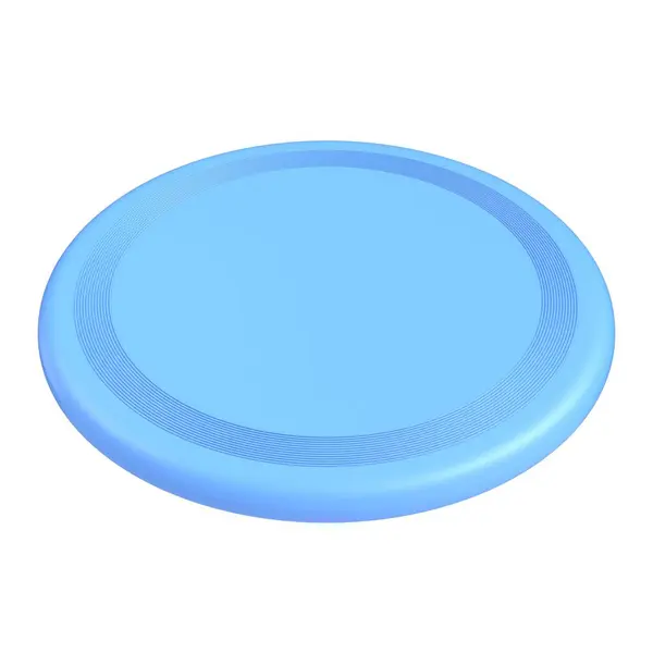Blauwe Frisbee Weergave Illustratie Geïsoleerd Witte Achtergrond Rechtenvrije Stockafbeeldingen