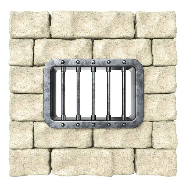 Prison Window Rendering Illustration Isolated White Background Royalty Free Stock Images