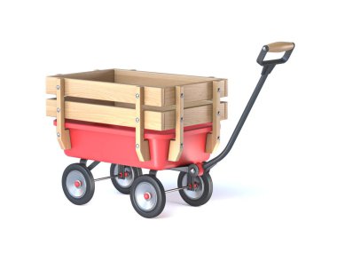 Oyuncak mini wagon 3D görüntüleme beyaz arkaplanda izole edildi