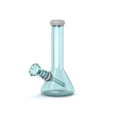 Mavi cam bong 3D görüntüleme beyaz arkaplanda izole edildi