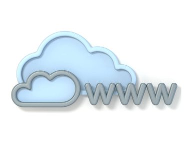 Beyaz arkaplanda izole edilmiş dünya çapında web WWW 3D görüntüleme