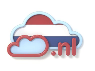 Alan adı NL 3D görüntüleme resmi beyaz arkaplanda izole edildi