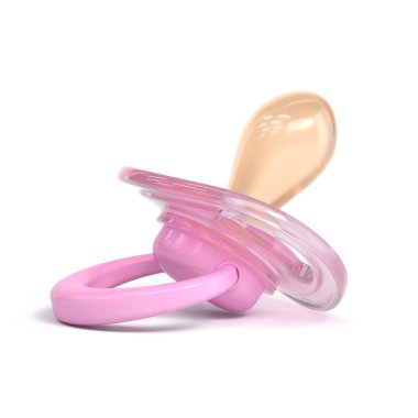 Pembe bebek emziği 3D görüntüleme beyaz arkaplanda izole edildi