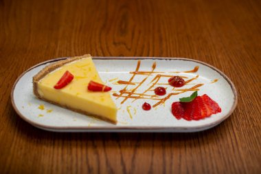 Peynirli Kek çilek, yakın çekim