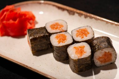 Japon mutfağı. arkaplanda rulo