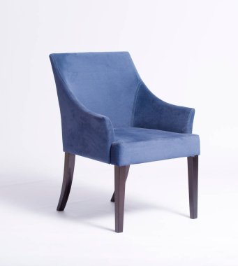 Sandalyeli mavi deri kanepe