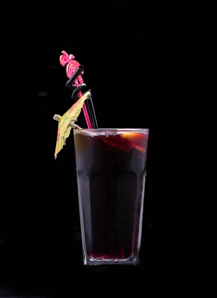 cocktail with cherry and ice