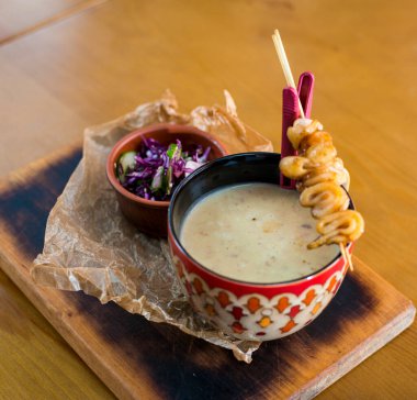 Çorbanın mutfak fotoğrafı.