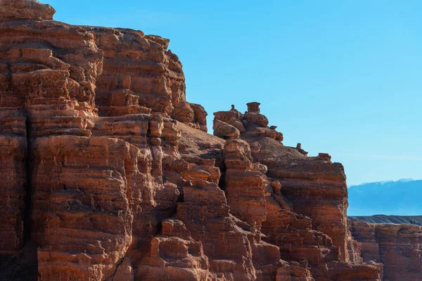 stock image Picturesque mysterious castles in the Charyn Canyon (Kazakhstan) on an autumn day