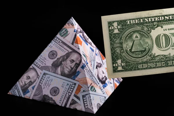 Banknot Dolarowy 100 Piramida Dolarowa — Zdjęcie stockowe