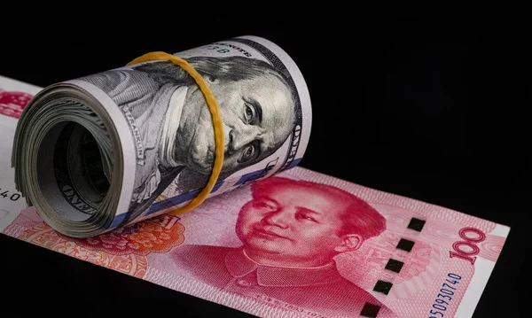 Konzeptionelle Verschwörung Über Die Stabilität Des Amerikanischen Und Chinesischen Finanzsystems — Stockfoto