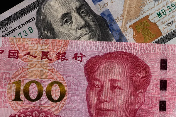 Konzeptionelle Verschwörung Über Die Stabilität Des Amerikanischen Und Chinesischen Finanzsystems — Stockfoto