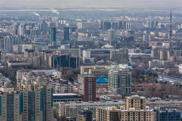 Het Centrale Deel Van Grootste Kazachse Stad Almaty Een Winterdag — Stockfoto