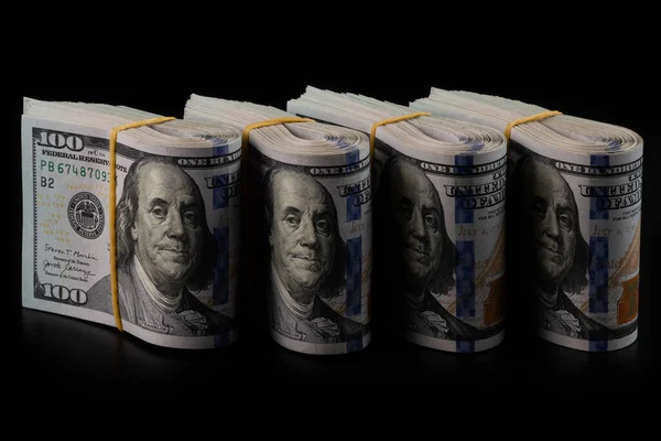 Bundles 100 American Dollars Bills — Stock Photo, Image