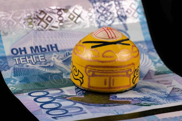 Egy Szimbolikus Jurta Nomádok Hagyományos Lakhelye Egy 000 Kazahsztáni Tenge — Stock Fotó