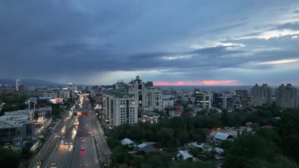Almaty Kazachstan 2023 Luchtfoto Van Het Zuidelijke Deel Van Kazachse — Stockvideo