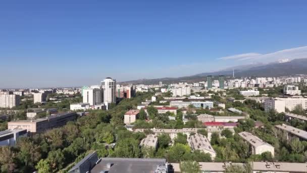 Almaty Kazachstan 2023 Widok Lotu Ptaka Największe Kazachskie Miasto Almaty — Wideo stockowe