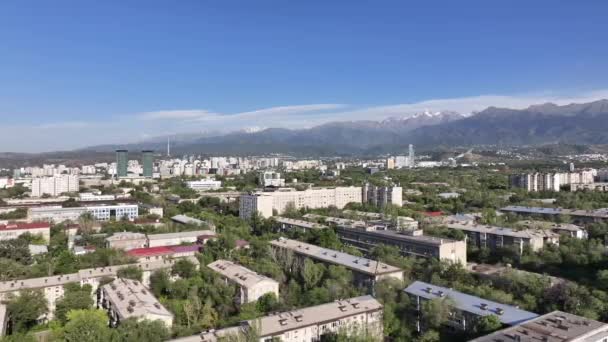 Almaty Kazachstan 2023 Widok Lotu Ptaka Największe Kazachskie Miasto Almaty — Wideo stockowe