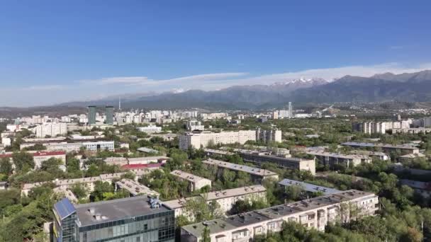Almaty Kazajstán 2023 Vista Aérea Ciudad Kazaja Más Grande Almaty — Vídeos de Stock