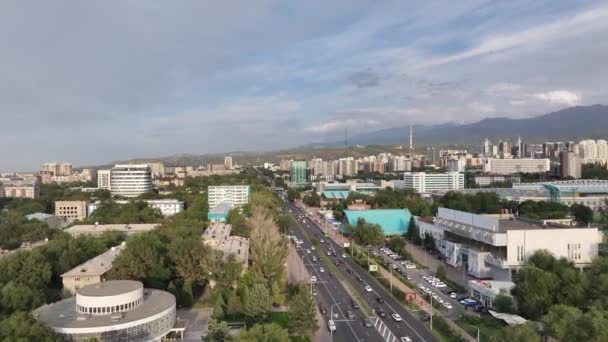 Almaty Kazachstan 2023 Widok Kwadrantu Środkowej Części Kazachskiego Miasta Almaty — Wideo stockowe