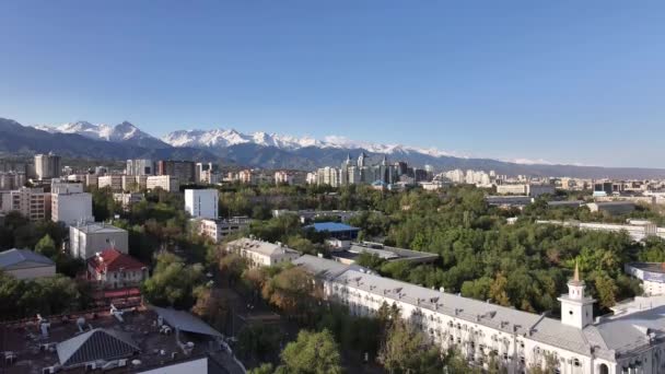 Almaty Kazahsztán 2023 Kilátás Almati Kazahsztán Déli Középső Részének Négyeséből — Stock videók