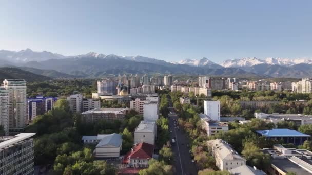Almaty Kasachstan 2023 Blick Aus Einem Quadrocopter Auf Den Südlichen — Stockvideo