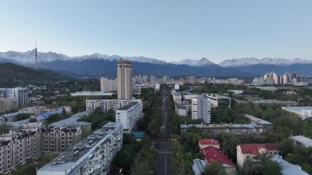 Almaty Kasachstan 2023 Blick Von Einem Quadrocopter Auf Den Zentralen — Stockvideo