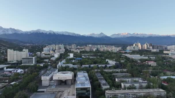 Almaty Kasachstan 2023 Blick Aus Einem Quadrocopter Auf Den Zentralen — Stockvideo