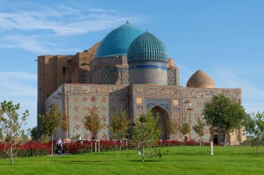 Türkistan, Kazakistan, 10.01.2023 Türk dünyasının kalbi Kazakistan 'daki Khoja Akhmet Yassawi' nin ünlü ortaçağ mozolesi.