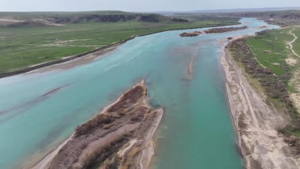 Άποψη Από Ένα Quadcopter Ενός Από Τους Κύριους Ποταμούς Του — Αρχείο Βίντεο