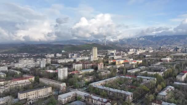 Almaty Kazajstán 2024 Vista Desde Quadcopter Parte Central Ciudad Kazaja — Vídeos de Stock