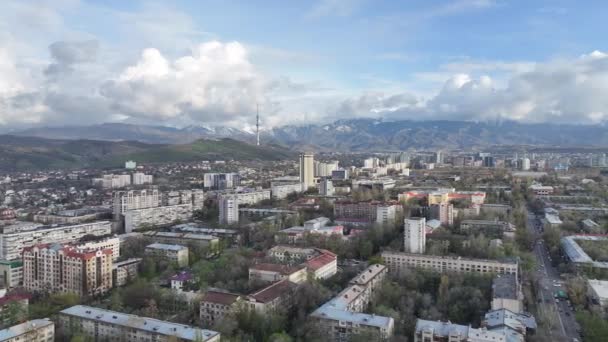 Almaty Kazachstán 2024 Pohled Quadcopteru Centrální Části Největšího Kazašského Města — Stock video