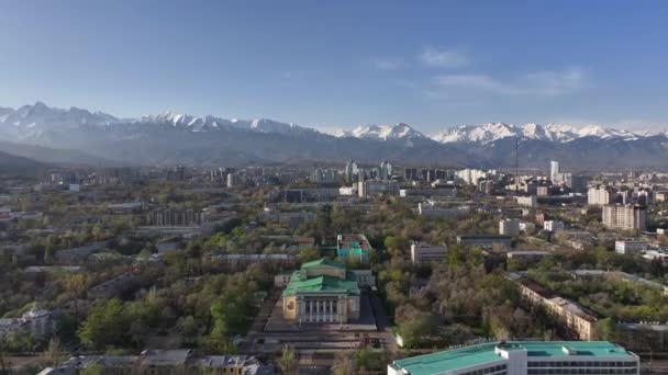 Vue Depuis Quadcopter Partie Centrale Grande Ville Kazakhe Almaty — Video