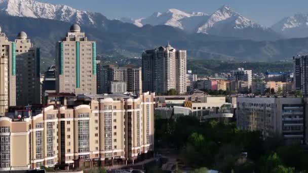 Almaty Kazakstan 2024 Utsikt Från Fyrhörning Den Centrala Delen Den — Stockvideo