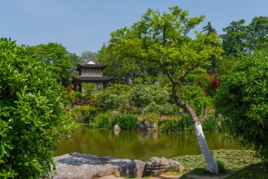 Çin 'in Nanjing şehrindeki manzara parkı.
