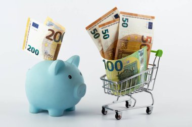 50, 100, 200 Avro ve kumbara.