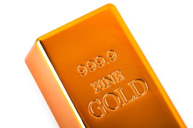 999.9 'un saflığını gösteren bir altın külçesi.