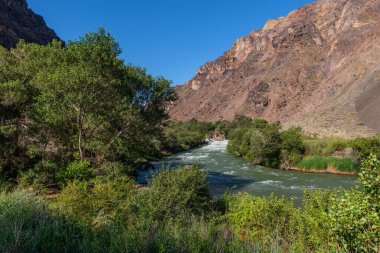 Kazakistan 'ın güneydoğusundaki Almaty bölgesinde tam teşekküllü Charyn Nehri bir yaz günü