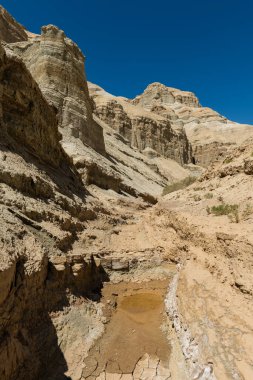 Aktau 'nun eşsiz beyaz dağları güneydoğu Kazakistan' daki Altyn Emel doğal parkında.