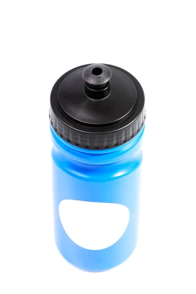 Top View Water Bottle Blue Water Bottle Isolated White Background — Stock Photo, Image