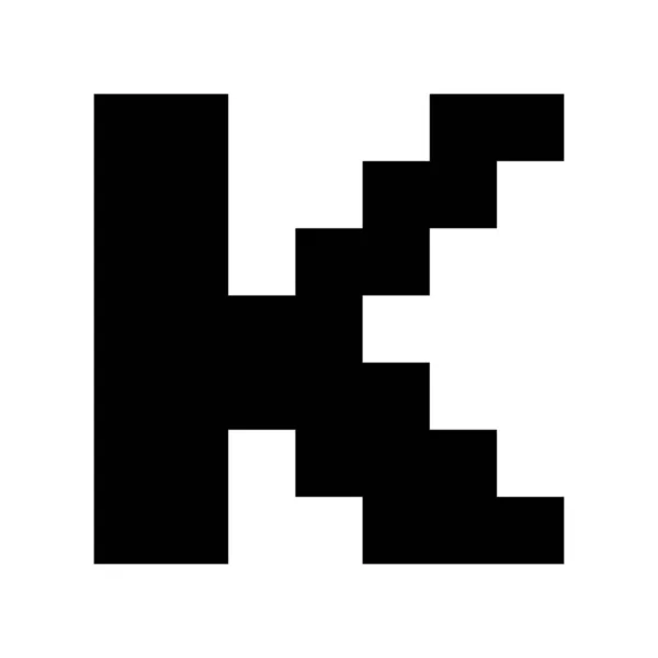 Pixel Blocky Inglés Alfabeto Letra — Vector de stock