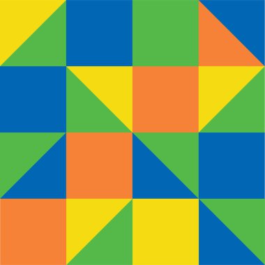 Geometrik Çok Renkli Kare Kutu Deseni