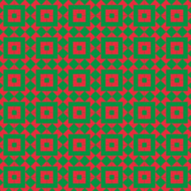 Christmas Geometric Pattern In Green And Red Color