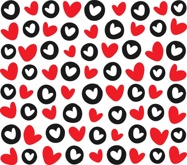 Rouge Noir Fond Motif Coeur Caniche Pour Saint Valentin — Image vectorielle