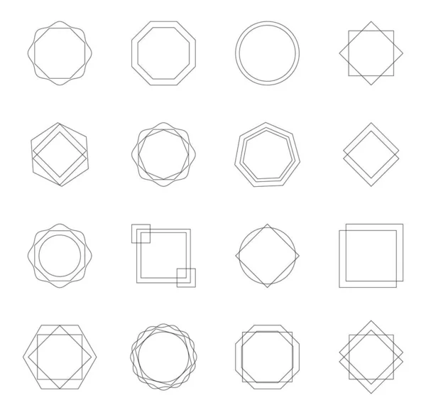 Moderne Minimalistische Ästhetische Geometrische Linearrahmen Trendy Minimal Style Boho Frames — Stockvektor