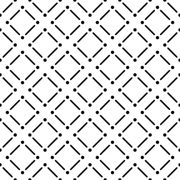 Linea Geometrica Bianco Nero Dot Diamond Pattern — Vettoriale Stock