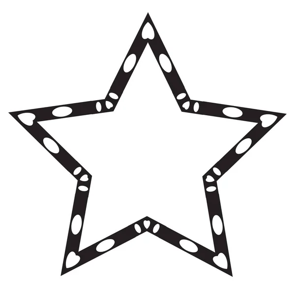 Svart Och Vit Dekorativ Stjärna — Stock vektor